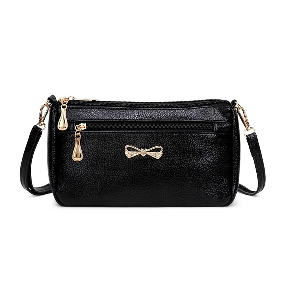PALAY Small Women's Crossbody Bags Soft PU Leather Wristlet Clutch Shoulder Bag with Zip Pockets Includes Adjustable Shoulder and Wrist Straps (Black) PALAY Small Women's Crossbody Bags Soft PU Leather Wristlet Clutch Shoulder Bag with Zip Pockets Includes Adjustable Shoulder and Wrist Straps (Black)